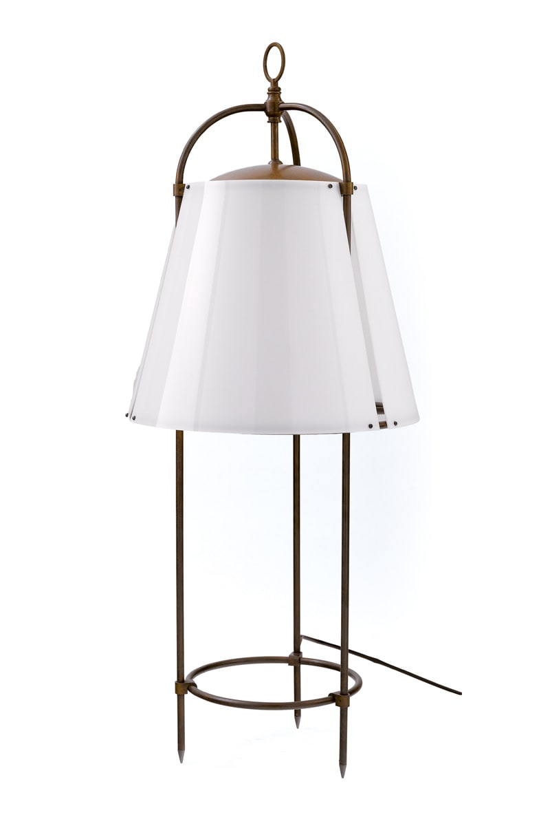 Ibiscus Outdoor Floor Standing Lamp With Aged Brass Tubing Aldo Ibiscus Outdoor Lamps The Floor Standing